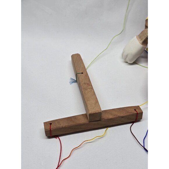 Pinocchio wooden doll Hand Carved and Painted With Puppet Strings 7" Tall-Signed - Picture 12 of 15